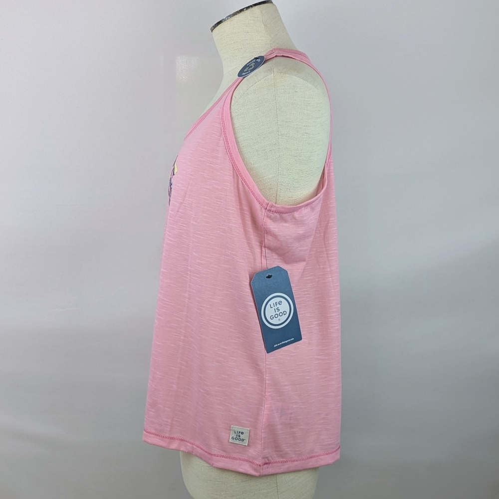 Life Is Good Sleep Lounge Tank Racer Back Coconut Umbrella Drink Pink XL NWT - Picture 7 of 9